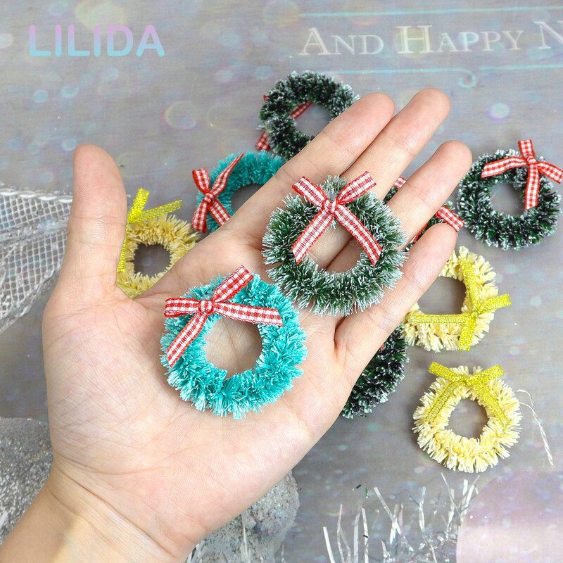 12 db karácsonyi koszorú otthoni dekoráció karácsonyfa ajtó karácsonyi dekoráció barkácsolás virágos esküvői füzér Natal 3/4/5/6CM