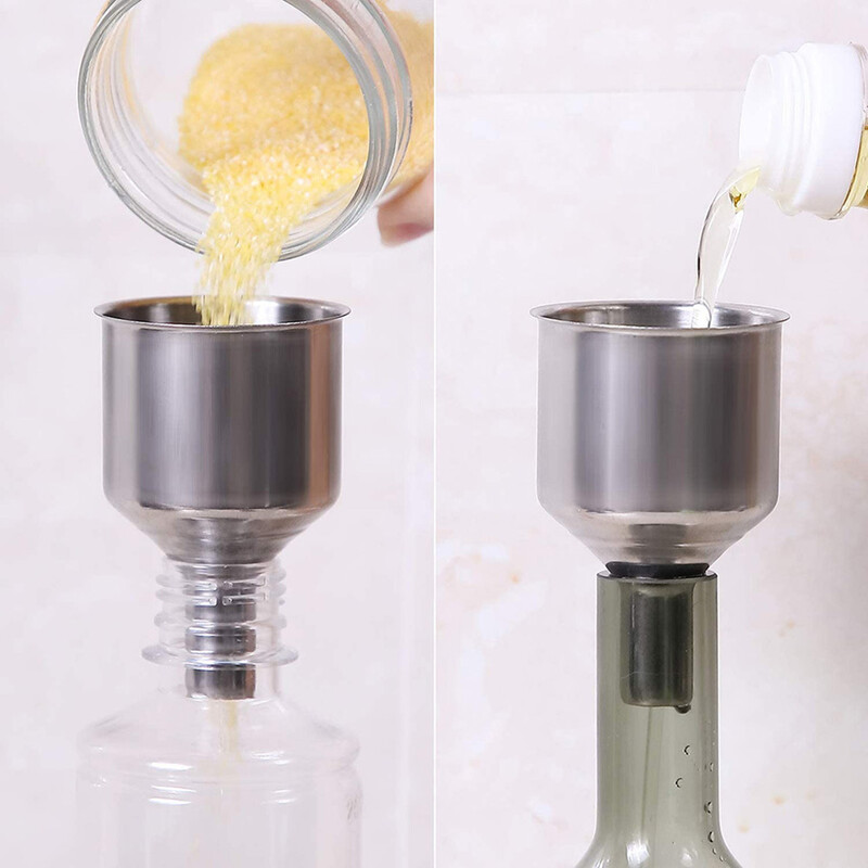 4 db konzerv tölcsér Többcélú rozsdamentes acél befőttesüveg emelő rozsdaálló töltőtölcsér a fűszerek folyadékok átviteléhez