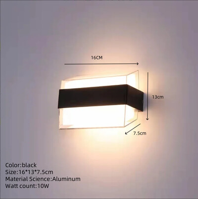 LED Φωτιστικό τοίχου εξωτερικού χώρου AC85-265V Αδιάβροχο IP65 Αισθητήρας Κίνησης Φωτιστικό τοίχου για Μπαλκόνι Κήπος Είσοδος Διάδρομος Διακόσμηση σπιτιού