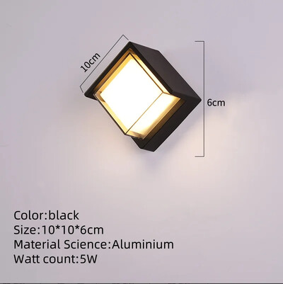 LED Φωτιστικό τοίχου εξωτερικού χώρου AC85-265V Αδιάβροχο IP65 Αισθητήρας Κίνησης Φωτιστικό τοίχου για Μπαλκόνι Κήπος Είσοδος Διάδρομος Διακόσμηση σπιτιού