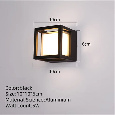 LED Φωτιστικό τοίχου εξωτερικού χώρου AC85-265V Αδιάβροχο IP65 Αισθητήρας Κίνησης Φωτιστικό τοίχου για Μπαλκόνι Κήπος Είσοδος Διάδρομος Διακόσμηση σπιτιού