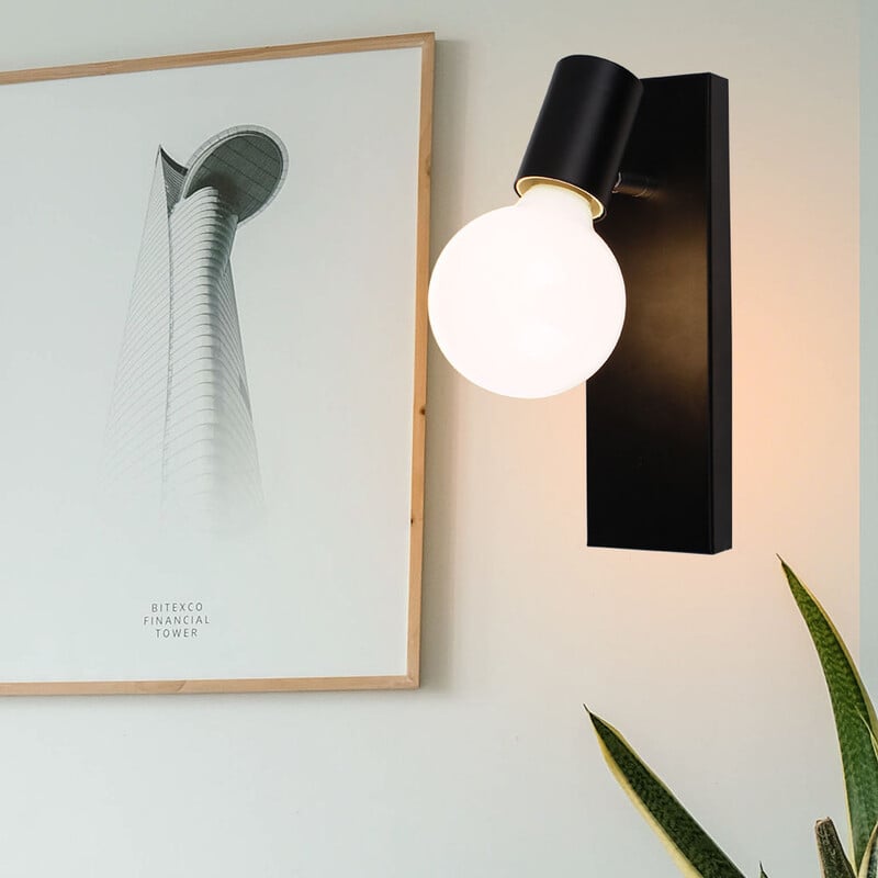 Lampă de perete nordică din fier forjat Applique E27 Lampă de noptieră retro Iluminat de interior de epocă Dormitor Sufragerie Lampă cu baghetă decorativă