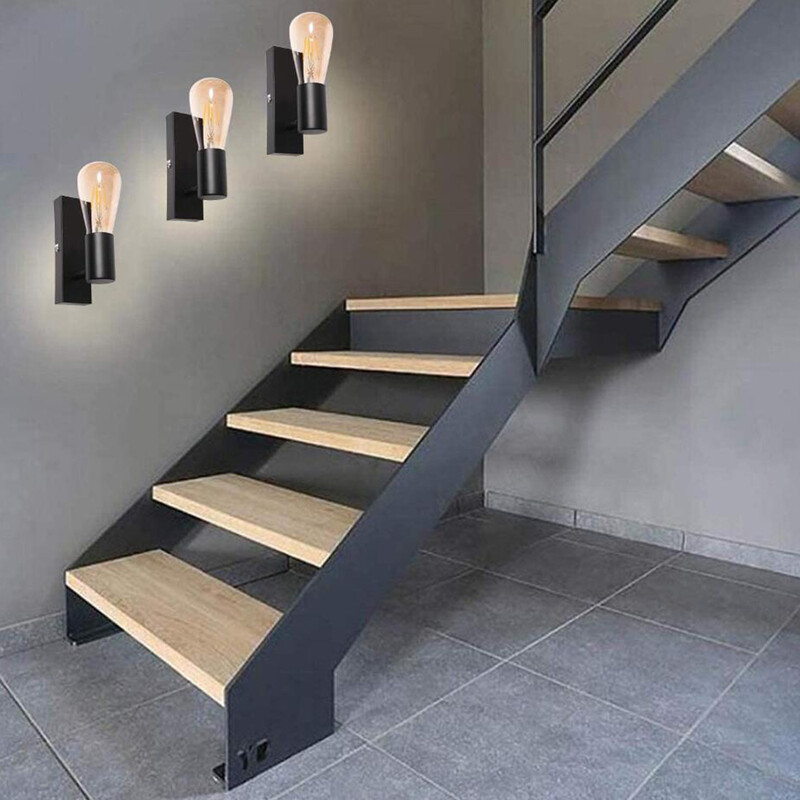 Nordic fali lámpa lámpatest E27 Retro éjjeli lámpa Vintage beltéri világítás hálószoba nappali lakberendezéshez LED fali lámpatest