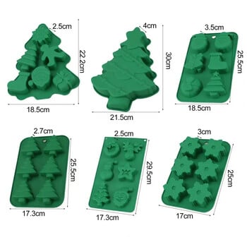 Дърво във формата на Дядо Коледа Силиконова форма Декорация на торта Фондан Бисквитки Инструмент Gumpaste Бонбони Шоколадова форма за печене