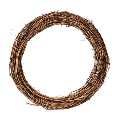 1 bucă coroană din rattan uscat natural, ghirlandă de Crăciun, Halloween, Paște, bricolaj, inel pentru ușă, agățat perete, pandantiv, decor durabil