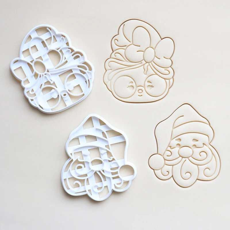 Karácsonyi süti kiszúrók Mikulás formájú sütőformák Karácsonyi keksz dombornyomó forma Konyhai barkácsolás torta desszert dekor kiegészítők