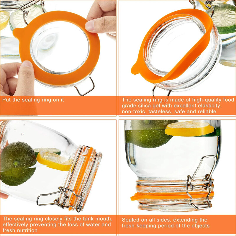 1 db szilikon tömítések befőttesüvegek O gyűrűk tömítések újrafelhasználható alátétek Szivárgásmentes gumitömítések tároláshoz Befőzési poharak Tartozékok
