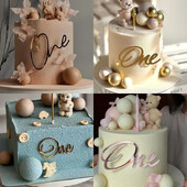 Baby Shower One Cake Toppers Χρυσό Baby Birthday Cake Topper για Παιδικά Διακοσμήσεις τούρτας γενεθλίων