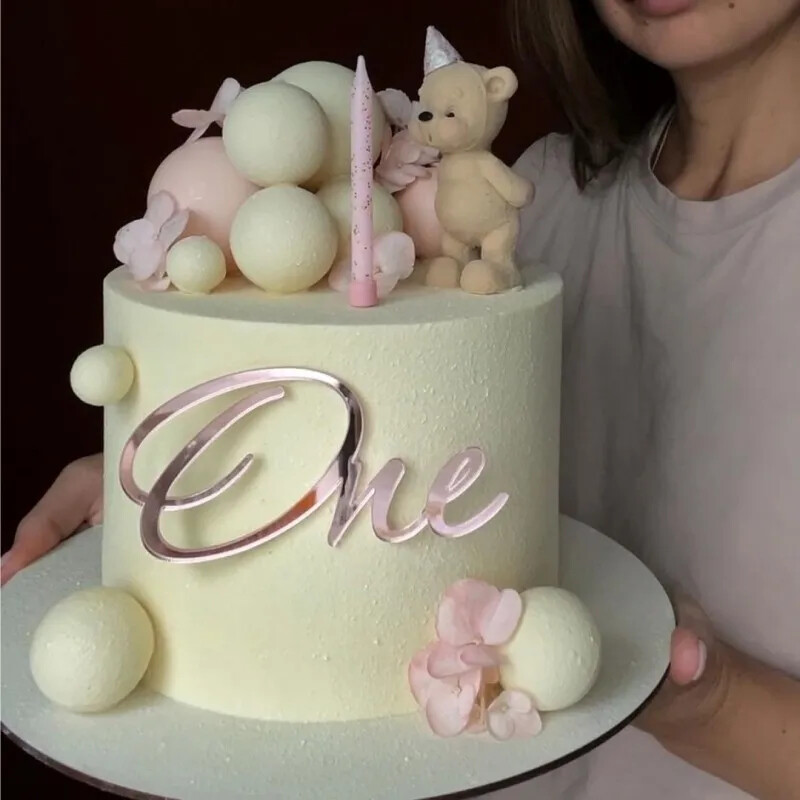 Baby Shower One Cake Toppers Gold Baby Birthday Cake Topper pentru copii Decoratiuni de tort pentru petrecerea de aniversare