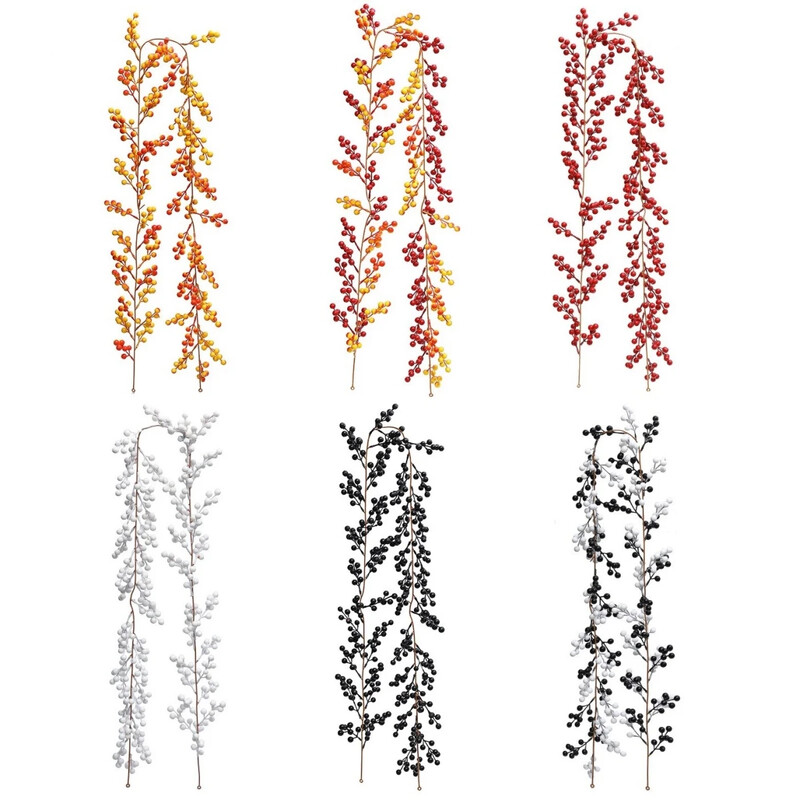 6ft mesterséges piros bogyós füzér függő szőlőtőkék karácsonyi parti dekorációhoz Halloween dekoráció karácsonyi őszi lakberendezéshez