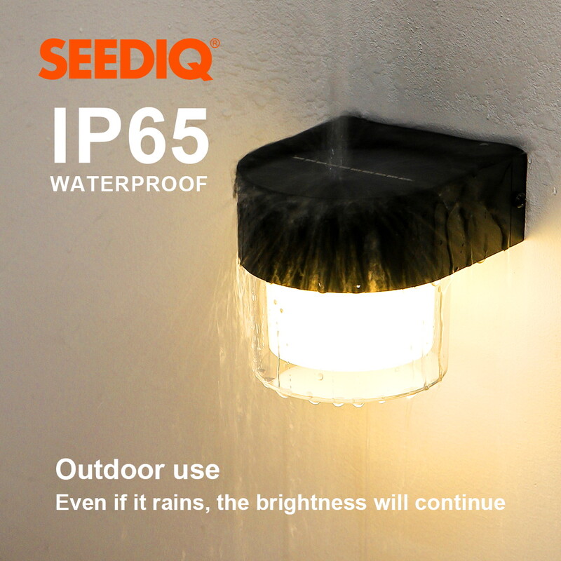 Aplică solară de exterior SEEDIQ IP65 Aplic de perete de fațadă cu LED, fără fir, 4W, iluminat de grădină