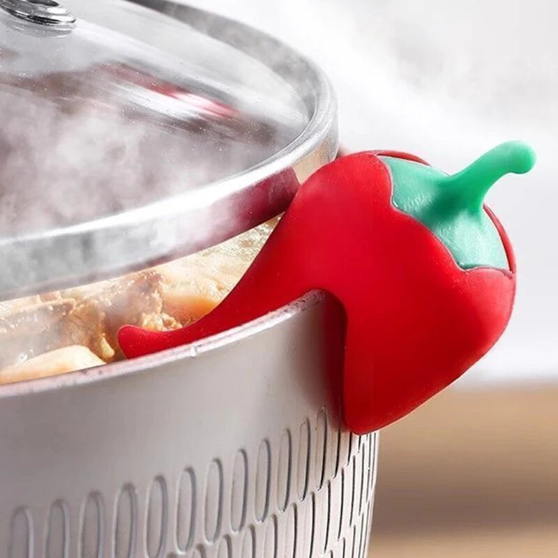 3/1 buc Suport pentru capac de oală din silicon Dispozitiv de ridicare a suportului anti-vărsare Morcov Ardei Agrafe de acoperire pentru pulpe de pui Unelte de gătit reutilizabile pentru casă