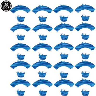 20 τμχ Exquisite Lovely Baby Shark Cupcake Toppers Καρχαρίας με θέμα Διακόσμηση τούρτας Προμήθειες για παιδικά πάρτι γενεθλίων Διακοσμήσεις