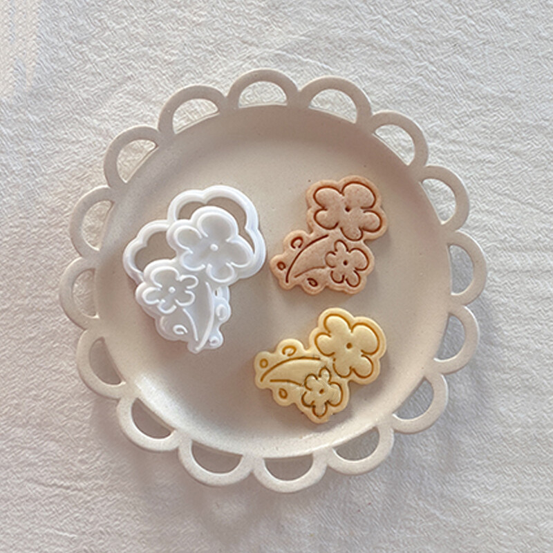 3D drăguț iepure biscuiți embosare matriță desene animate iepure fondant tăietor de biscuiți model flori mucegai biscuiți bricolaj bucătărie instrumente de coacere