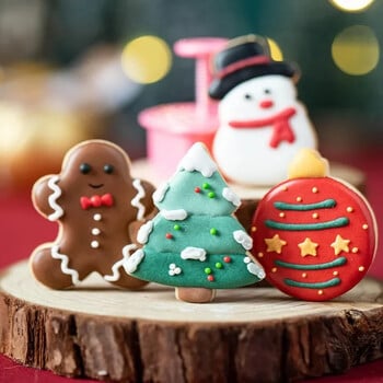 5 бр./компл. Коледна форма за бисквити Gingerbread Xmas Tree Mold Инструмент за украса на коледна торта Navidad Gift Направи си сам Форма за печене на бисквити