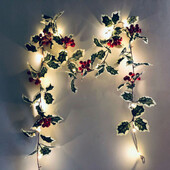 Χριστουγεννιάτικη Ημέρα Προσομοίωση Red Berry Rattan Garland Φώτα χορδών Παράθυρο Κήπος Γαμήλιο πάρτι Χριστουγεννιάτικη διακόσμηση