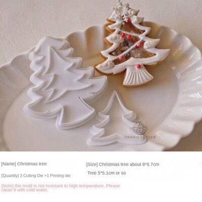 Christmas Shaking Cookie Cutter and Stamps Πλαστικό Snowman Snowflake Xmas Tree Fondant Μπισκότο Φόρμα για κέικ Προμήθειες ψησίματος