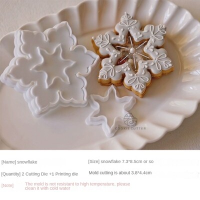 Christmas Shaking Cookie Cutter and Stamps Πλαστικό Snowman Snowflake Xmas Tree Fondant Μπισκότο Φόρμα για κέικ Προμήθειες ψησίματος