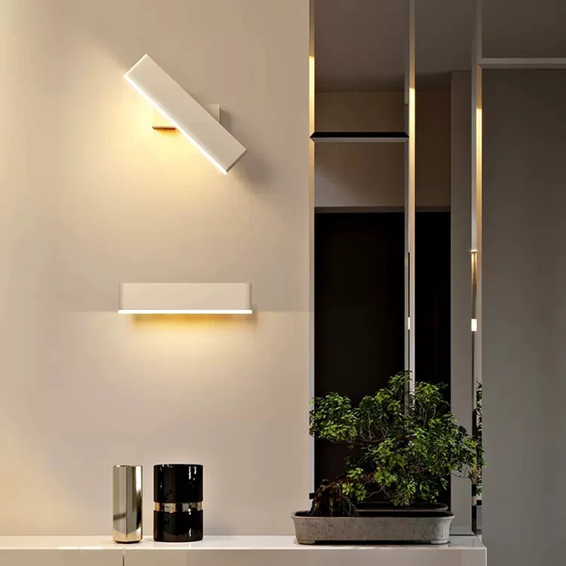 Lampă de perete modernă cu LED-uri Rotație pentru living Sufragerie Dormitor Noptieră Aluminiu de perete Decor interior Lucru de perete Lustru