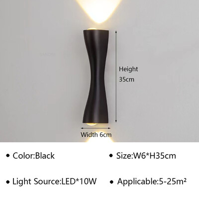 Μοντέρνο επιτοίχιο φωτιστικό LED 2W 6W 10W IP65 Αδιάβροχο για Εξωτερικό Διάδρομο Κήπου στο κομοδίνο Σαλόνι Απλίκα Τοίχου Σπιτιού Decor Luster