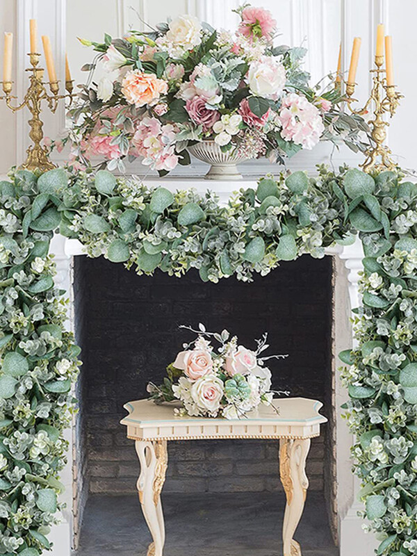 175 cm-es hamis eukaliptusz rattan mesterséges növények szőlő zöld füzér levél selyem borostyán fali függőfüzér otthoni esküvői parti dekoráció