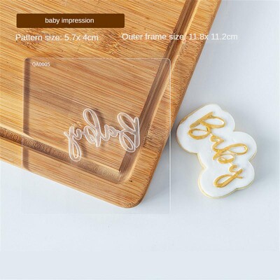 Baby Birthday Cookie Stamp Embosser Cutter Ακρυλικό Fondant Sugar Craft Cookie Cutter Φόρμα ψησίματος για μπισκότα ψησίματος