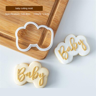 Baby Birthday Cookie Stamp Embosser Cutter Ακρυλικό Fondant Sugar Craft Cookie Cutter Φόρμα ψησίματος για μπισκότα ψησίματος