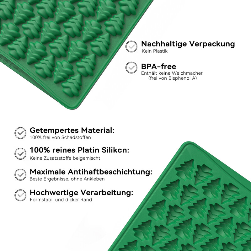 Formă pentru prăjituri pentru brad de Crăciun 100 de găuri Forme pentru prăjiturele din silicon pentru coacere Mini gustări pentru cățeluși Rasnita de prăjituri pentru ciocolată