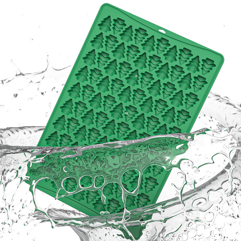 Formă pentru prăjituri pentru brad de Crăciun 100 de găuri Forme pentru prăjiturele din silicon pentru coacere Mini gustări pentru cățeluși Rasnita de prăjituri pentru ciocolată