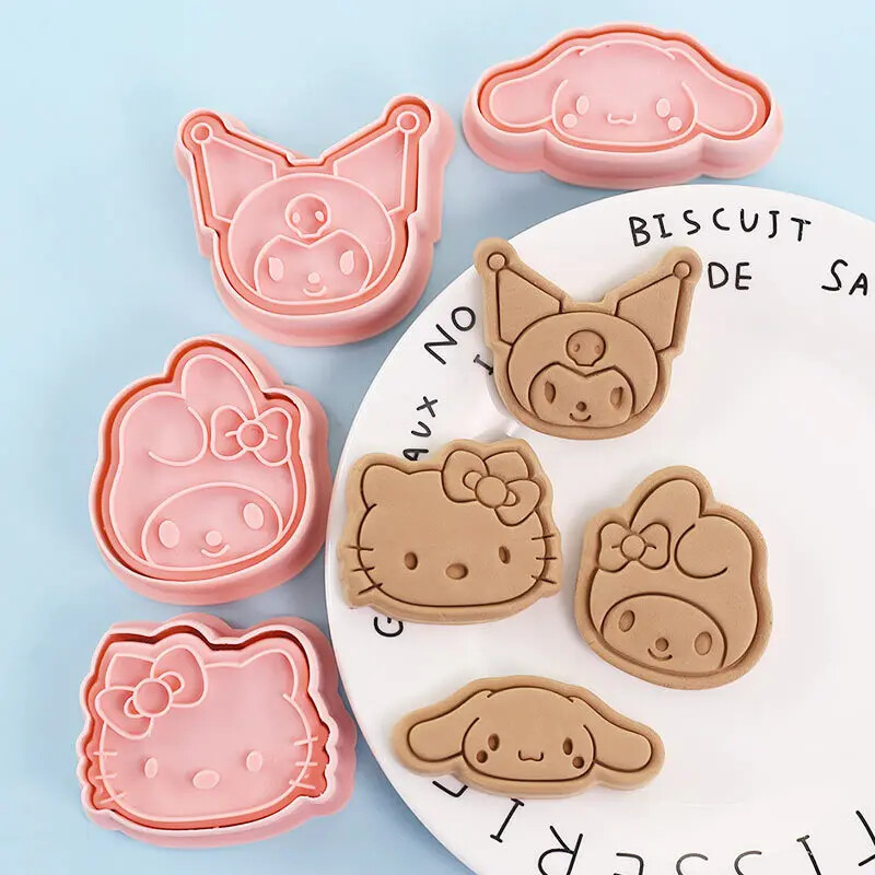 4 buc/set Animale drăguțe tăietori și ștampile pentru biscuiți pentru fondant de desene animate accesorii și instrumente pentru copt Accesorii pentru bucătărie