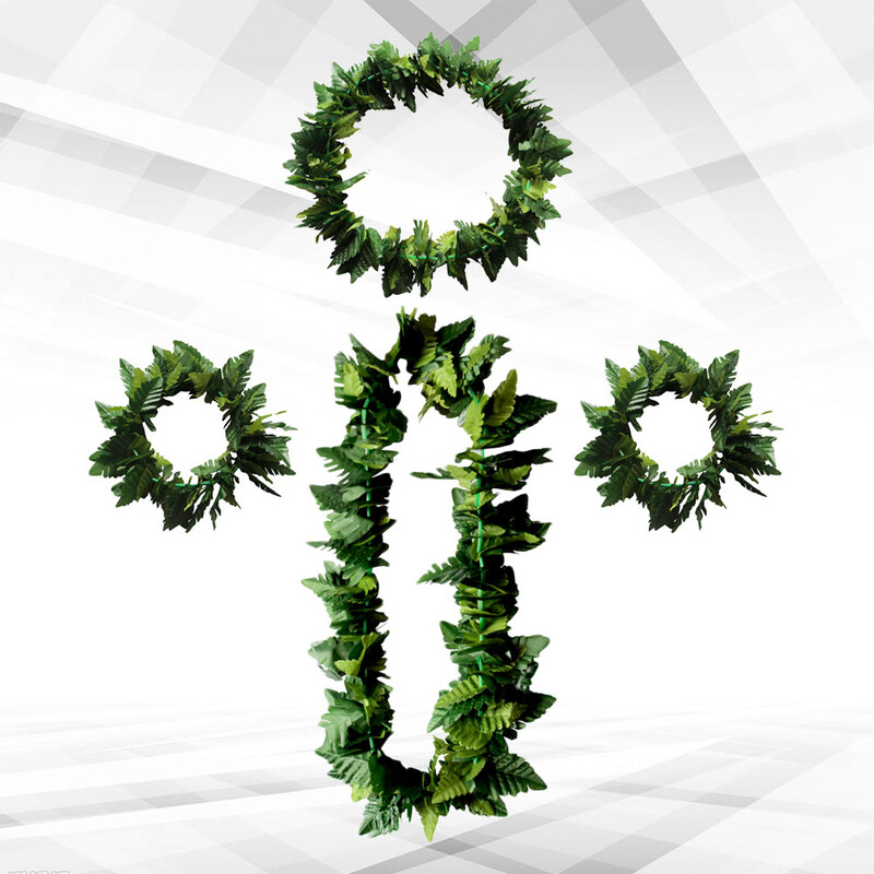 Colier hawaian Leis Ghirlandă Dance Party Floare tropicală Hula Hawaii Brățară Coroană Mătase Set tematică pentru plajă Rechizite pentru piscină