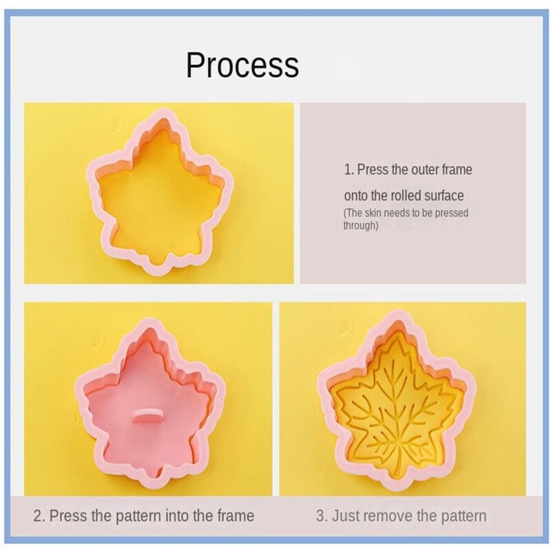 8 bucăți/set de tăietori de biscuiți cu plante de desene animate, formă de frunze 3D, trifoi, matriță presabilă pentru biscuiți, frunze de arțar din plastic, instrumente de coacere a prăjiturii