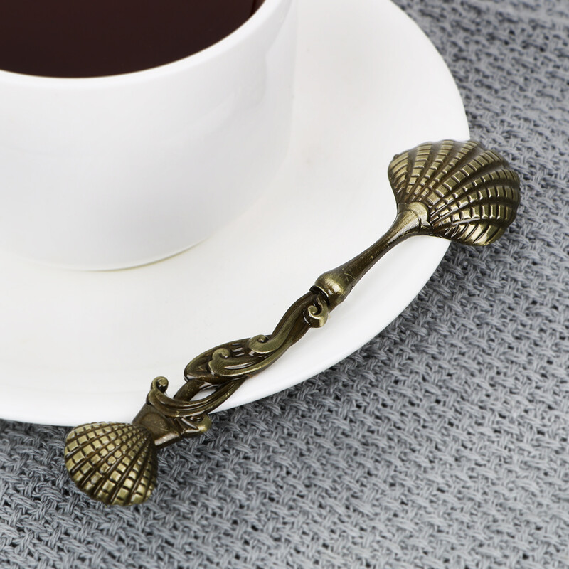 5 buc/set seturi de linguri din oțel inoxidabil, stil regal vintage, lingură mică de ceai, cafea, înghețată, lingură de desert pentru gustări, petrecere sculptată