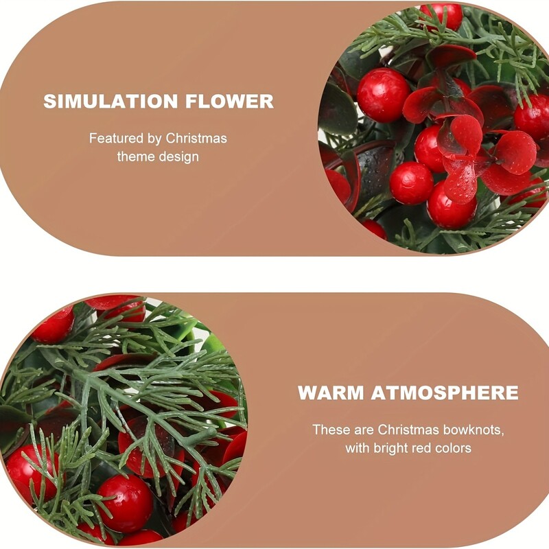 Coroană artificială de Crăciun de 18 inchi Coroană de frunze de pin verde cu fructe de pădure roșii mari pentru decorarea cu pandantiv agățat ușa din față de Crăciun