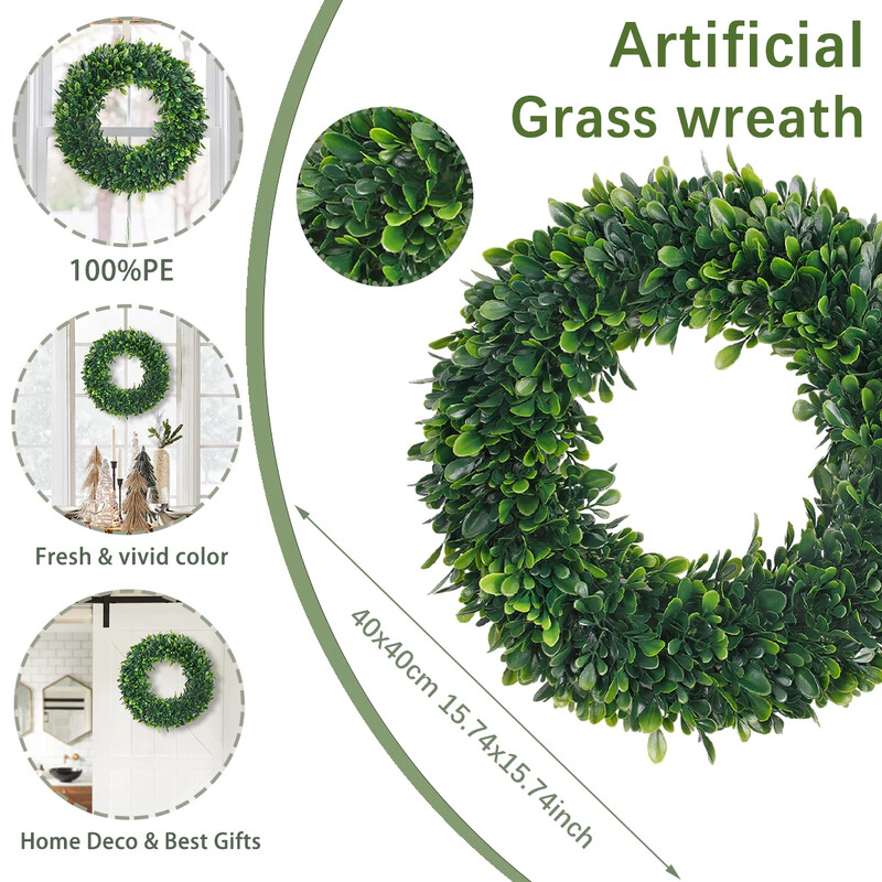 SIA FLOWER Inel pentru flori artificiale Material PE Frunze mici, mov, lemn de santal, iarbă, inel, plante artificiale, grădină și decorațiuni interioare