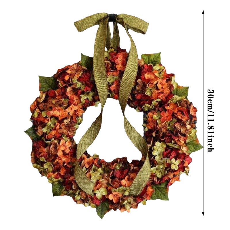 Coroană de Ziua Recunoștinței de 11,8 inch Decorări de toamnă Decor de sezon Fermă Coroană de bulgăre de zăpadă