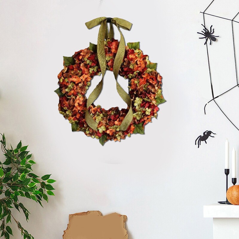 Coroană de Ziua Recunoștinței de 11,8 inch Decorări de toamnă Decor de sezon Fermă Coroană de bulgăre de zăpadă