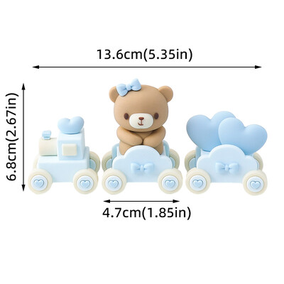 New Bear Cake Topper Trojan Bear, ροζ μπλε γράμματα BABY για αγόρι κορίτσι Διακοσμήσεις ντους μωρού για παιδιά Χρόνια Πολλά Προμήθειες για πάρτι
