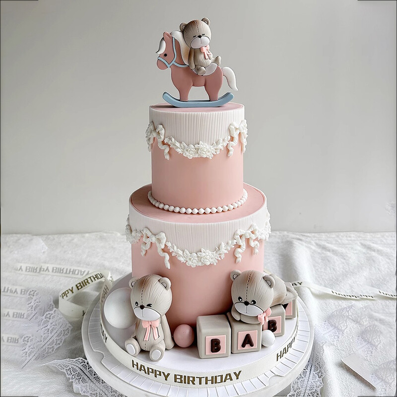 Noul urs pentru tort Urs troian, litere roz albastre BEBE pentru băiat, fetiță, decorațiuni pentru baby shower pentru copii, rechizite pentru petrecerea de mulți ani