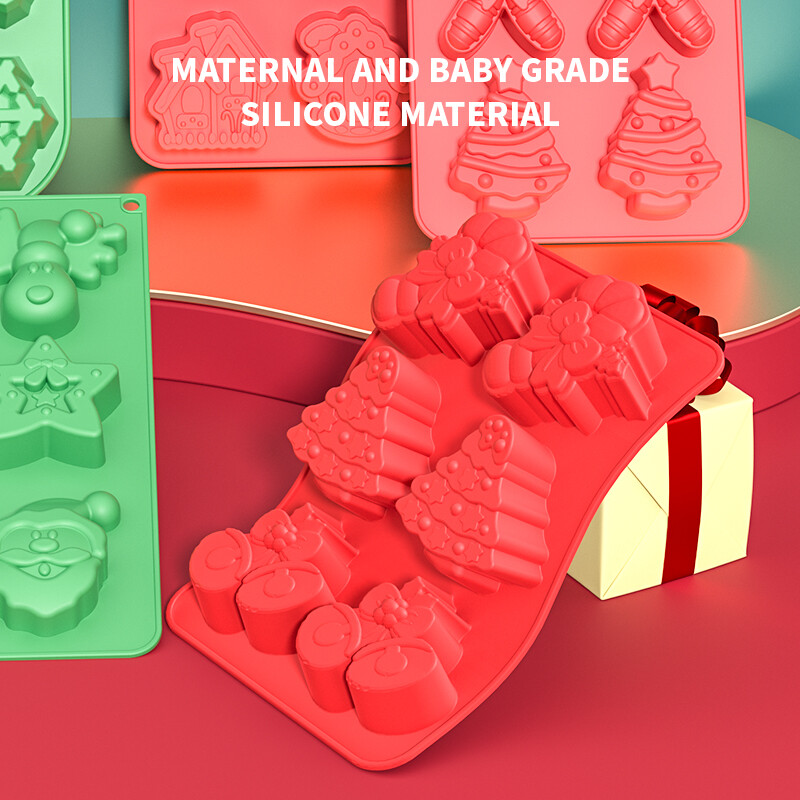 Karácsonyi szilikon formák karácsonyfa mézeskalács csokoládé forma Karácsonyi tapadásmentes fondant sütőforma kézzel készített sütemények díszítéséhez