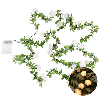 Ivy String Lights LED Τεχνητό Rose Vine Fairy String Rattan Ψεύτικα φυτά φύλλα γιρλάντα Ρομαντική διακόσμηση σπιτιού γάμου