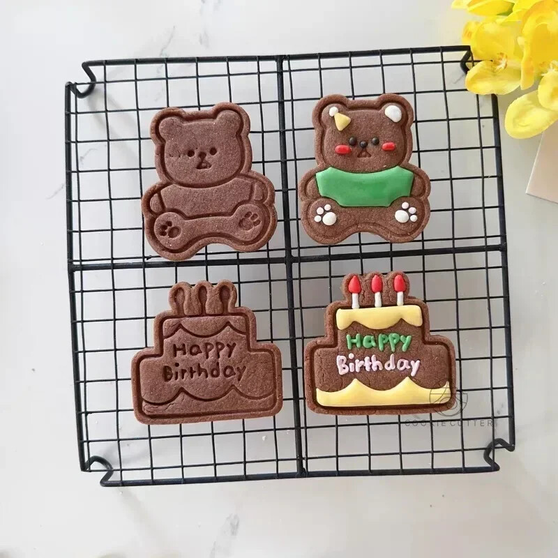 Formă de prăjitură Formă pentru prăjituri, matriță pentru ștampile pentru ziua de naștere a bebelușului, urs drăguț, forma pentru prăjituri