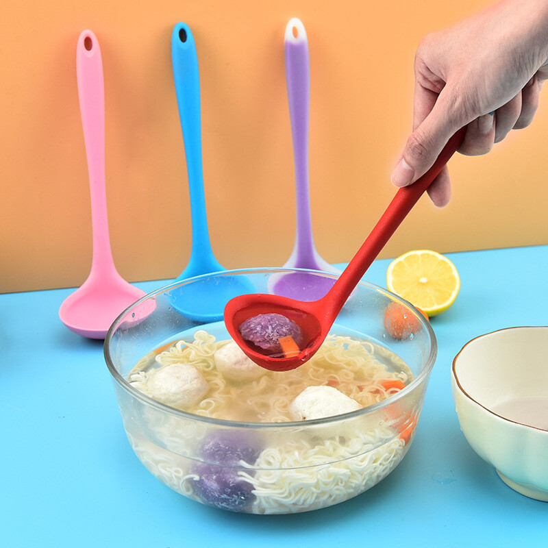 Linguriță mică de silicon îngroșată Veselă de bucătărie japoneză Cratiță Ramen Tăitei Linguri Linguri Supe chinezești Lingă de catering