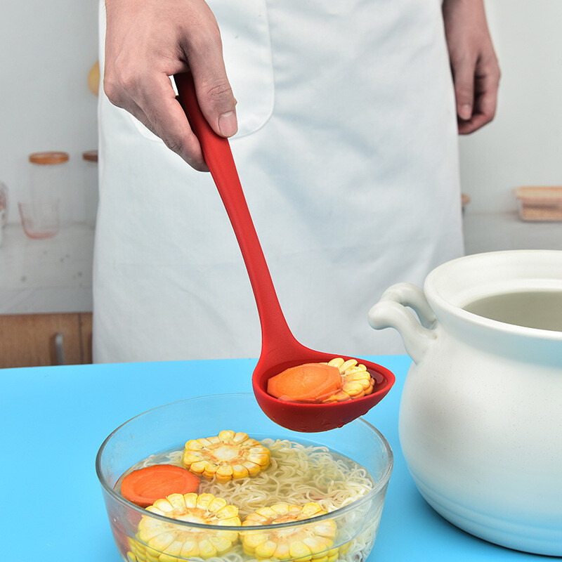 Linguriță mică de silicon îngroșată Veselă de bucătărie japoneză Cratiță Ramen Tăitei Linguri Linguri Supe chinezești Lingă de catering