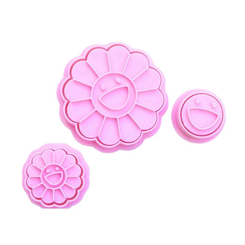 Formă pentru prăjituri cu margaretă zâmbitoare Design creativ Formă pentru prăjituri cu chip zâmbitor cu floarea-soarelui tăietor de patiserie Instrumente pentru desert Accesorii de bucătărie