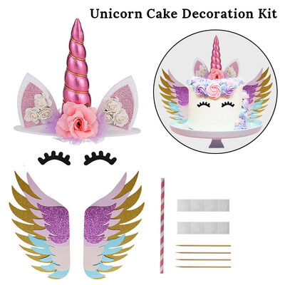 Σετ τούρτας Rainbow Unicorn Παιδικό πάρτι γενεθλίων DIY Διακόσμηση Baby Shower Μπομπονιέρες γάμου Unicorn Theme Party Supplies