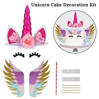 Σετ τούρτας Rainbow Unicorn Παιδικό πάρτι γενεθλίων DIY Διακόσμηση Baby Shower Μπομπονιέρες γάμου Unicorn Theme Party Supplies