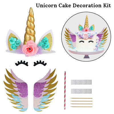 Σετ τούρτας Rainbow Unicorn Παιδικό πάρτι γενεθλίων DIY Διακόσμηση Baby Shower Μπομπονιέρες γάμου Unicorn Theme Party Supplies