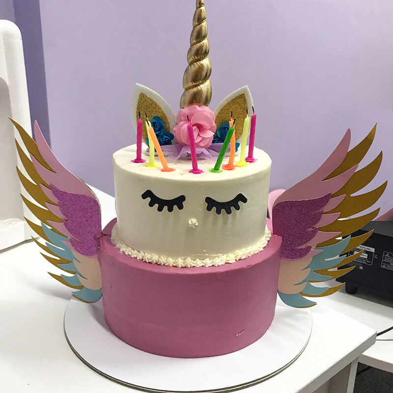 Set de decorațiuni pentru tort cu inicorn curcubeu, pentru petrecere de aniversare pentru copii, decorare DIY pentru baby shower, favoruri de nuntă, accesorii pentru petreceri tematice cu unicorn