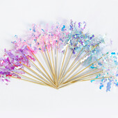 20 τεμ. Glitter Tassels Cake Topper Snowflake Ball Shape Cupcake Toppers for Christmas Birthday Party Baby Shower Cake Decoration